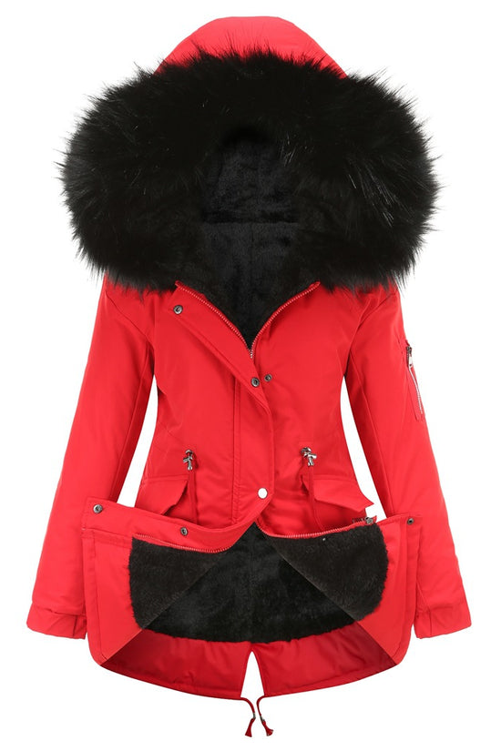 Parka Cotton-padded Coat Mid-length Hooded