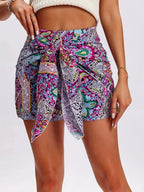 Slimming Lace Up Printed Irregular Skirt For Women - DanaFashionstore