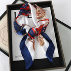 Artificial Silk Striped High-grade Korean Style Stylish Beach Arm Bag Silk Scarf - DanaFashionstore