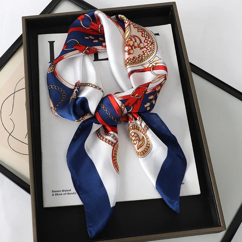 Artificial Silk Striped High-grade Korean Style Stylish Beach Arm Bag Silk Scarf - DanaFashionstore