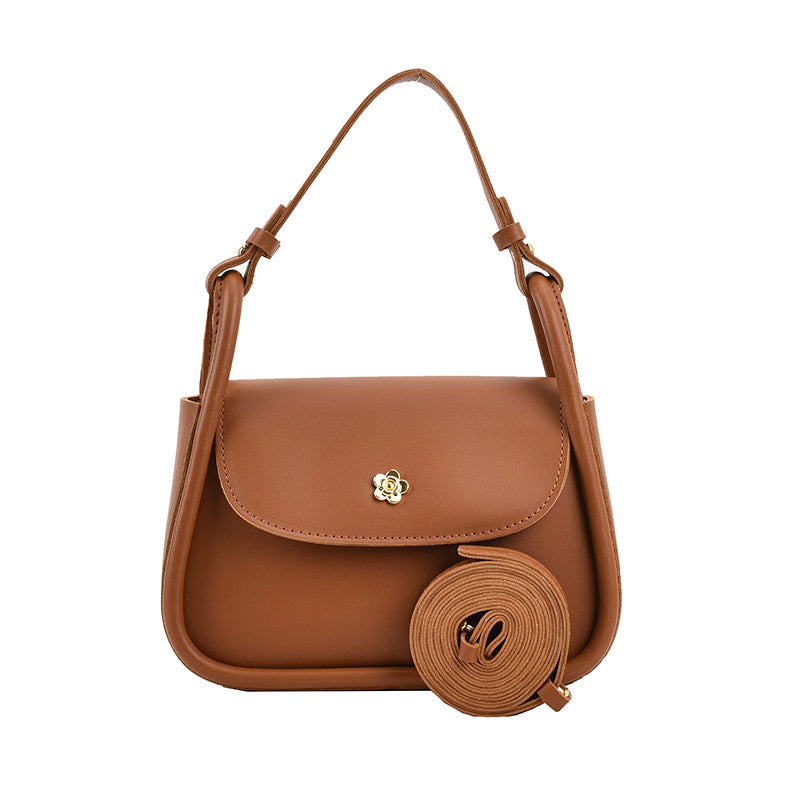 Retro Crossbody Contrast Color Saddle Shoulder Small Square Bag - Dana Fashion