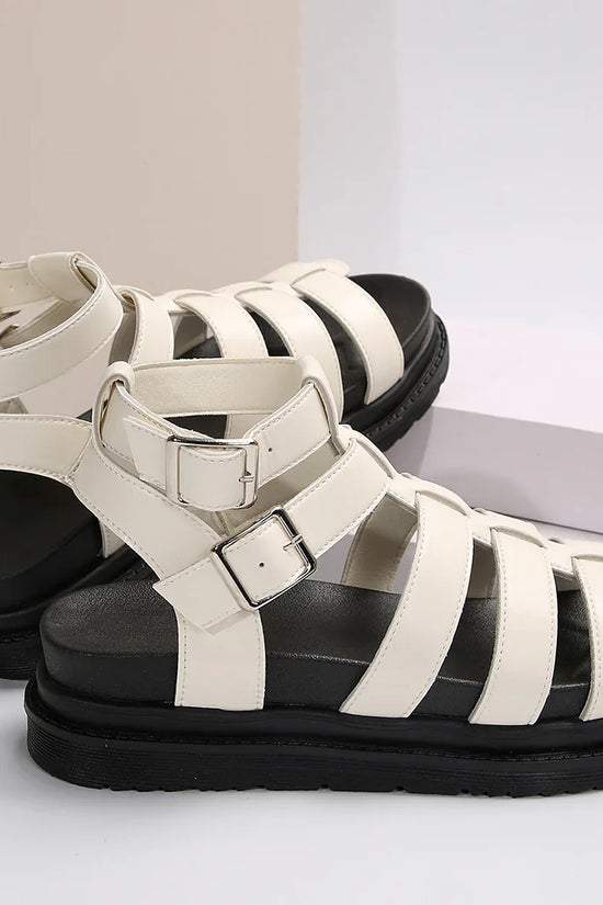 Hollow-out Belt Buckle Platform Pig Cage Sandals Women's Foreign Trade Roman Shoes - DanaFashionstore