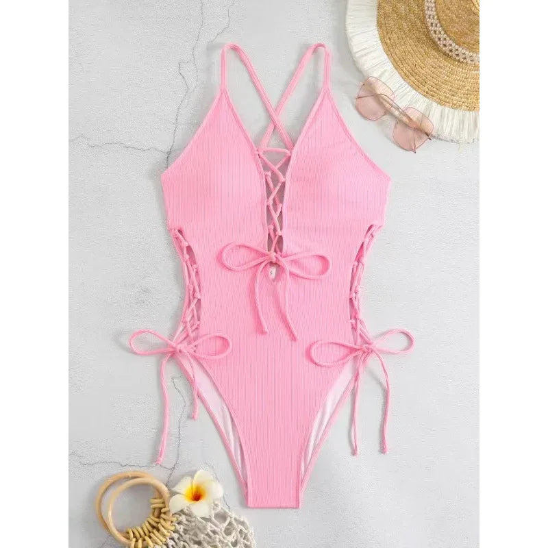 European And American Sexy Backless Siamese Bikini Swimsuit - DanaFashionstore