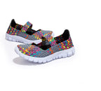 Lightweight flat shoes explosion models wishy elastic band hand-woven shoes women's single shoes large size flat bottom mother shoes factory straight - DanaFashionstore