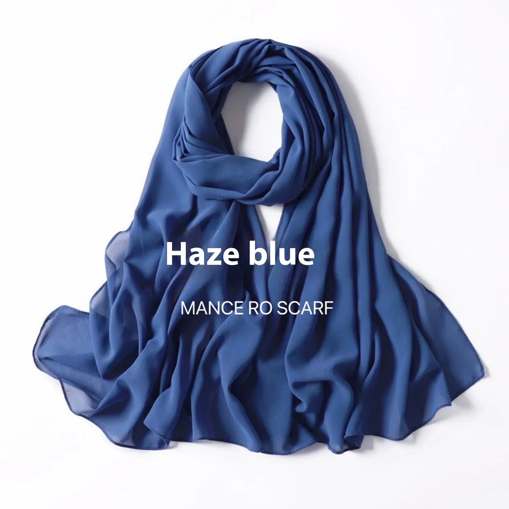 Pure Color Pearl Chiffon Scarf Headcloth Veil Chiffon Scarf - DanaFashionstore