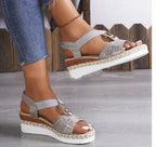 Women's Summer New Hemp Rope Wedge Light Bottom Peep Toe Sandals - DanaFashionstore