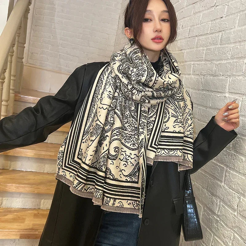 Female Versatile Fashion Thickened Warm Cashmere Scarf - DanaFashionstore