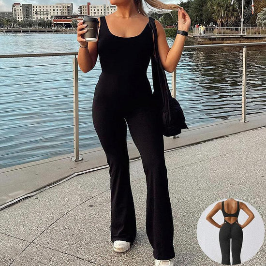 Slim Fit Hip Raise Jumpsuit Sexy Backless Exercise Yoga Clothes - DanaFashionstore
