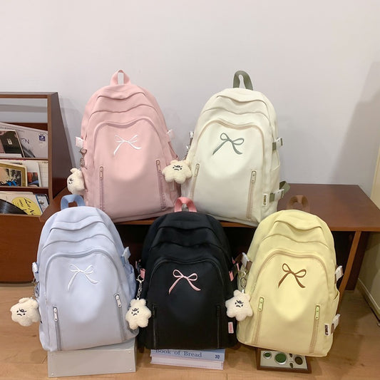 Large Capacity Girl Bow Backpack With College Style - Dana Fashion