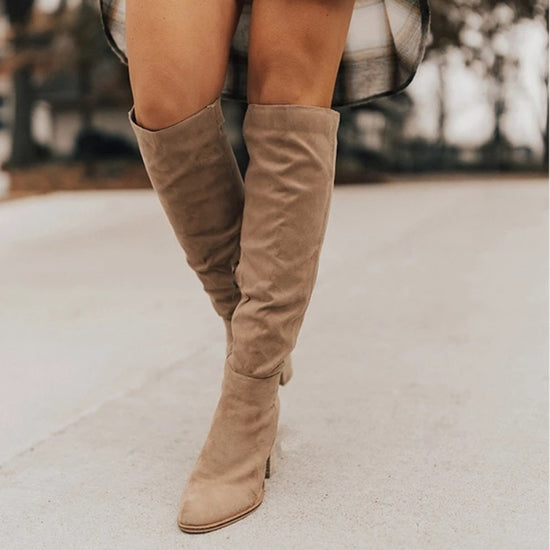 Side zip over the knee boots
