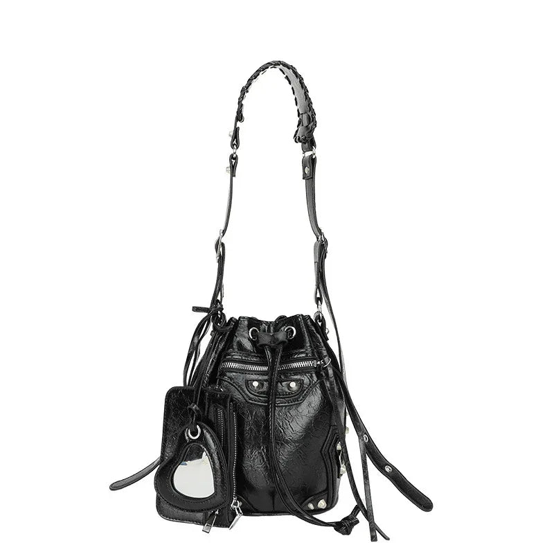 Women's Messenger Bag Heavy Industry Rivets Trendy Pull-belt Fashion - DanaFashionstore