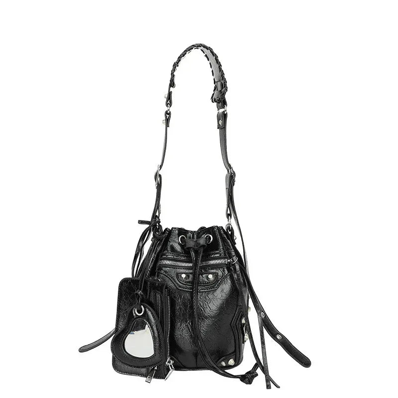 Women's Messenger Bag Heavy Industry Rivets Trendy Pull-belt Fashion - DanaFashionstore