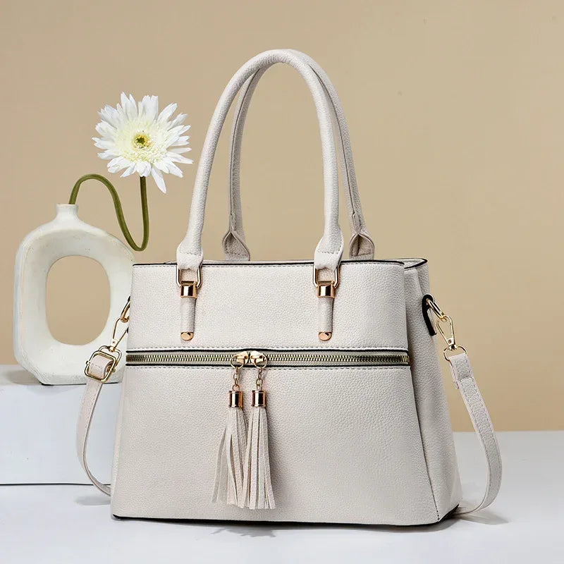 Large Capacity Soft Leather Tassel Shoulder Bag - DanaFashionstore