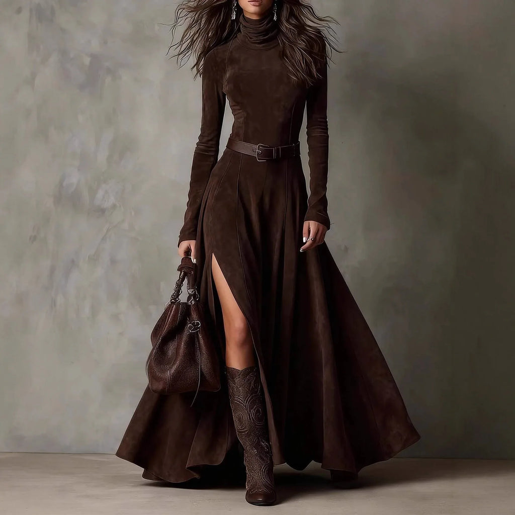 Long Stylish Dress With A BeltEuropean And American Fashion - DanaFashionstore