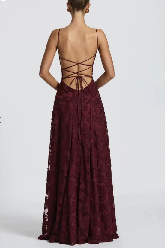 Slim-fit Sling Backless Lace Up Design Dress - Dana Fashion