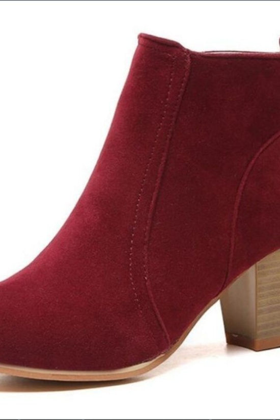 Women's high heel side zipper Martin boots