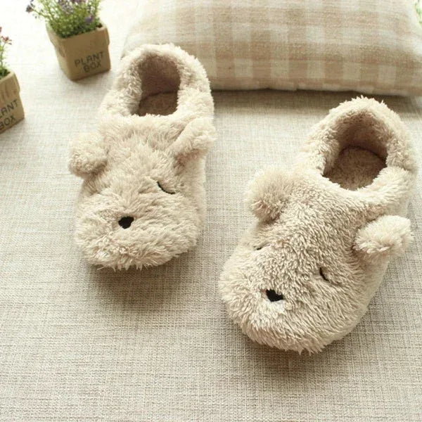 Home Cartoon Dog Soft Plush Slippers - DanaFashionstore