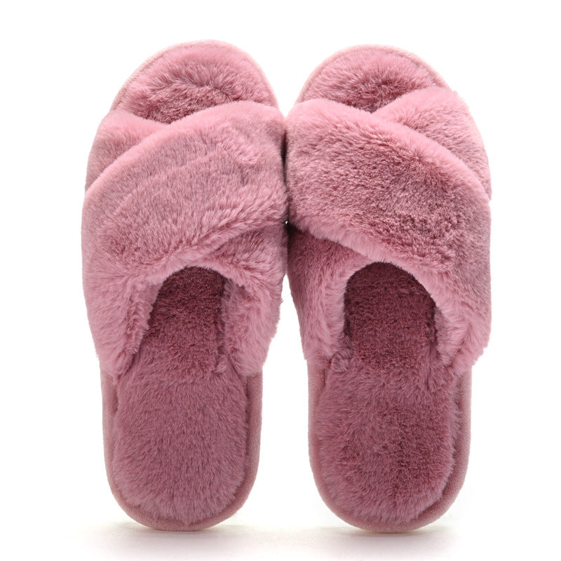 Lovely Simple Home Warm Flat Cotton Slippers