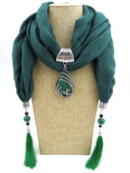 Ethnic Style Peacock Pendant Gem Tassel Scarf Shawl Autumn And Winter Women's Scarf - DanaFashionstore