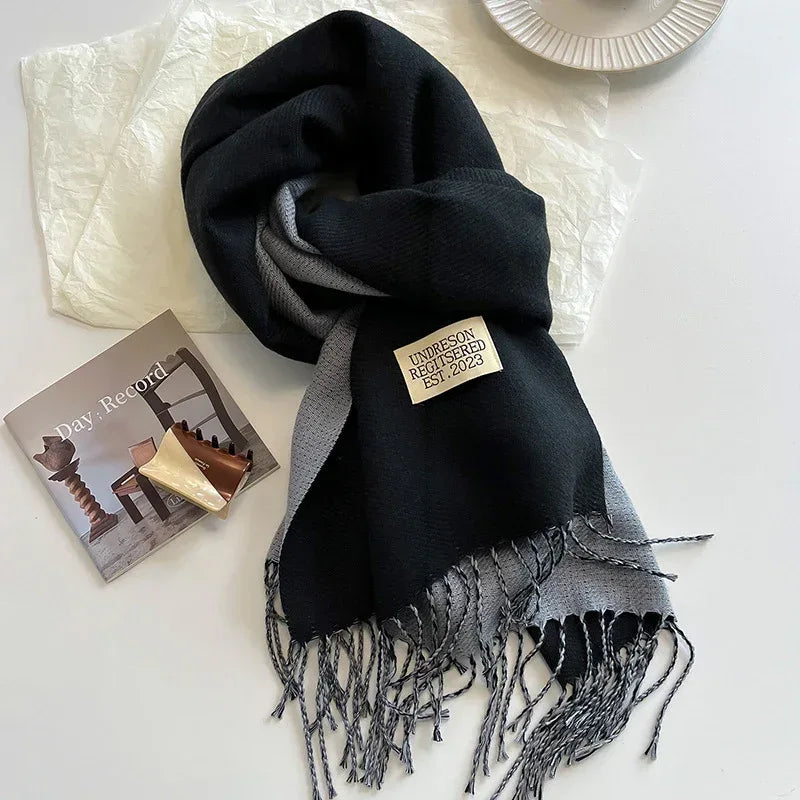 Double-sided Artificial Cashmere Scarf Women's Winter Warm Couple - DanaFashionstore