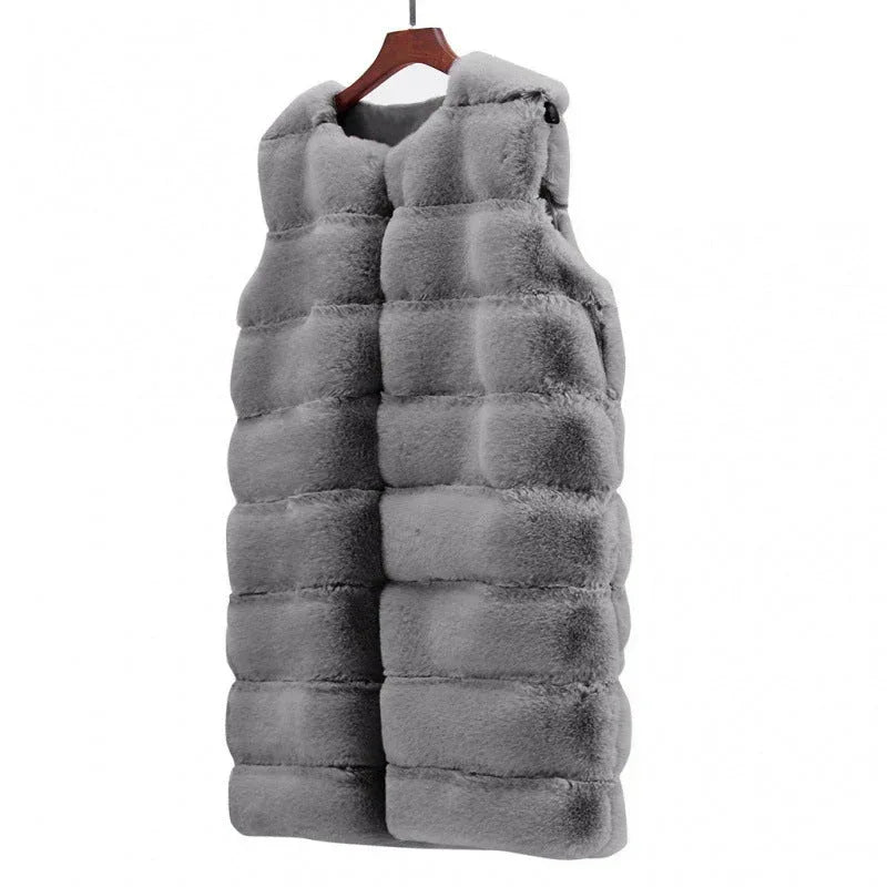 Fur Long Vest Cotton-padded Coat - DanaFashionstore