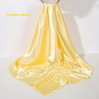Pure Color Silk Scarf Artificial Silk 90cm Shiny Satin Shawl - DanaFashionstore