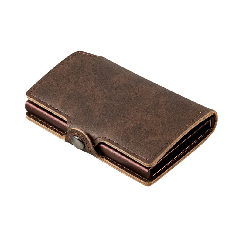 RFID ID Bank Card Holder PU Mini Metal Wallet - DanaFashionstore
