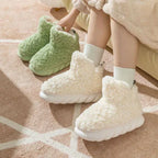 Winter Package Heeled Waterproof Home Indoor And Outdoor Wear Cute High Helper Cotton Slippers - DanaFashionstore