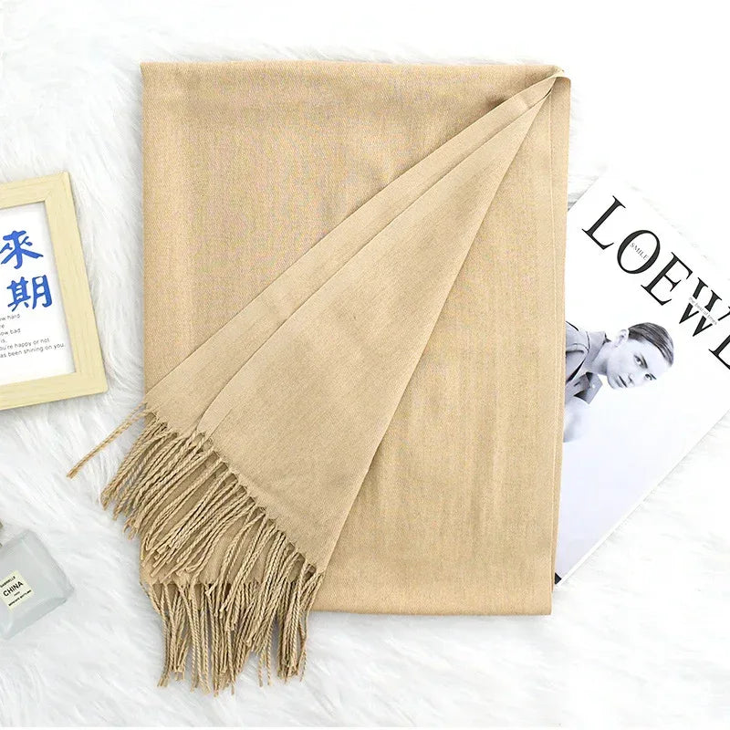 Annual Meeting Warm Cashmere Tassel Scarf - DanaFashionstore