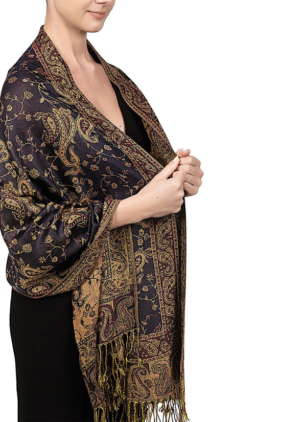 Autumn And Winter Ethnic Style Vintage Tassel Shawl Middle East Paisley Jacquard Scarf For Women