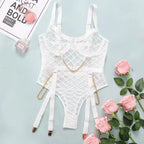 One-piece Lingerie One Piece Dropshipping Metal Chain Grid Passion Sexy Tight Underwear - DanaFashionstore