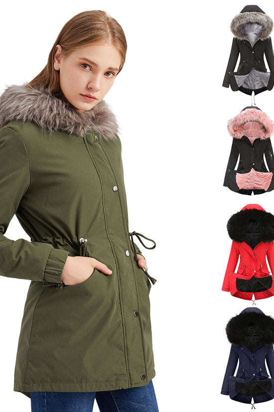 Parka Cotton-padded Coat Mid-length Hooded
