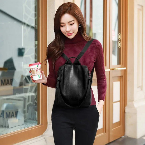 Women's solid color large capacity backpack - DanaFashionstore
