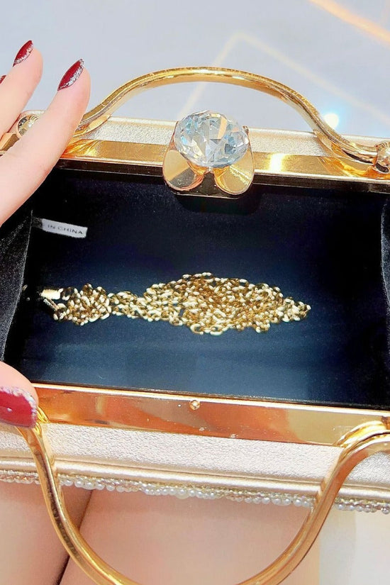 Women's Portable Solid Color Creative Rhinestone Handbag - Dana Fashion