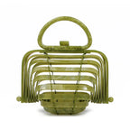 Acrylic bamboo basket hollow handbag foldable shell bag - DanaFashionstore