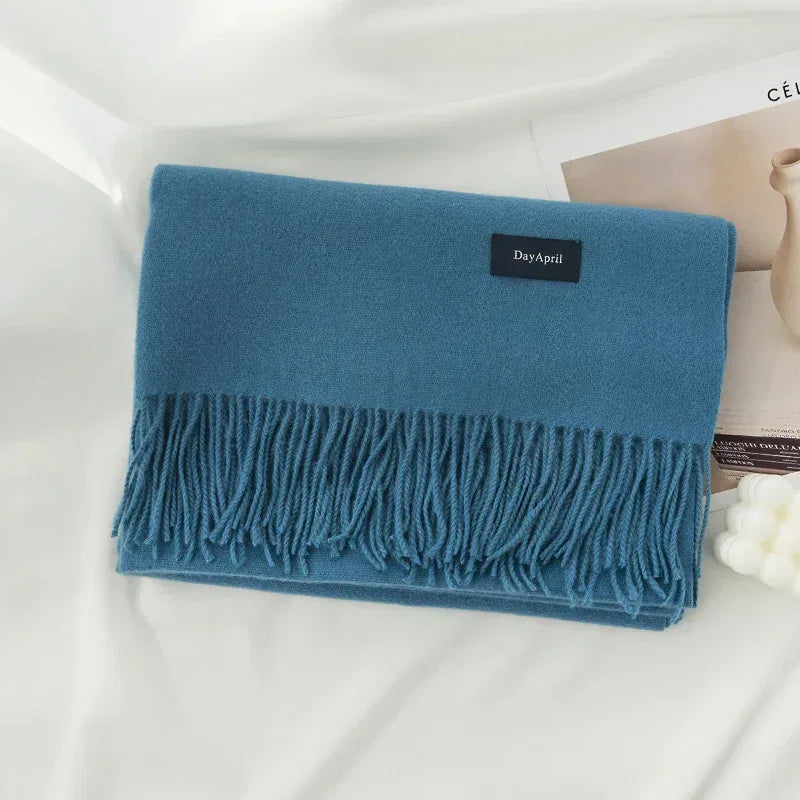 Pure Color Artificial Cashmere Scarf Women's Winter High-grade Shawl - DanaFashionstore
