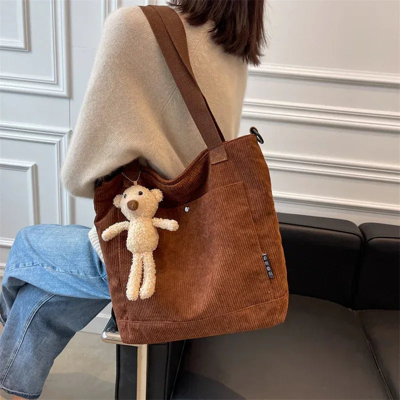Corduroy Messenger Bag All-match Student Shoulder - DanaFashionstore