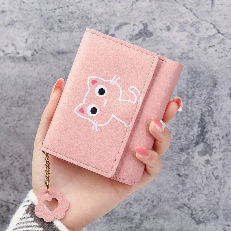 Women's Short Three-fold Cat Girls' Purse - DanaFashionstore