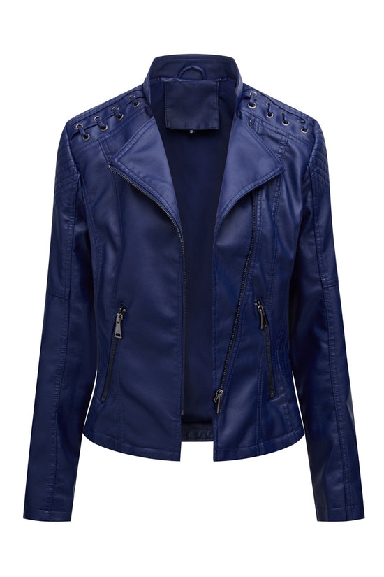 Women's Leather Jackets Women's Short Jackets Slim Thin Leather Jackets Ladies Motorcycle Suits