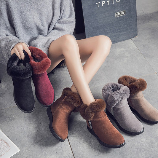 Plus Fleece Ankle Boots Thicken Middle-aged And Elderly Cotton Shoes