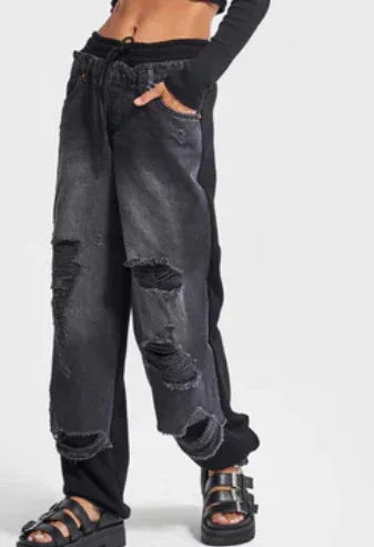 Fashion Ins European And American Street Stitching Pants - DanaFashionstore