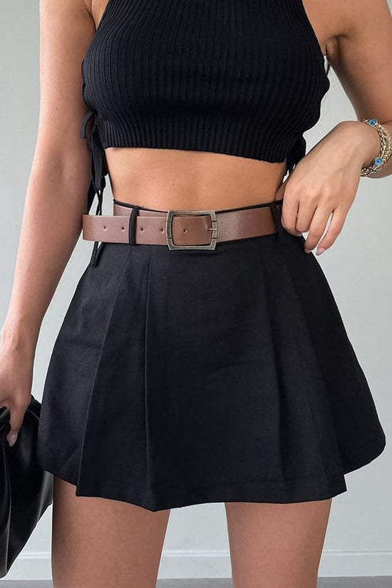 Women's Fashion Solid Color High Waist Skirt