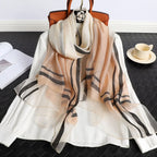 Women's Korean Style Silk Plaid Scarf - DanaFashionstore