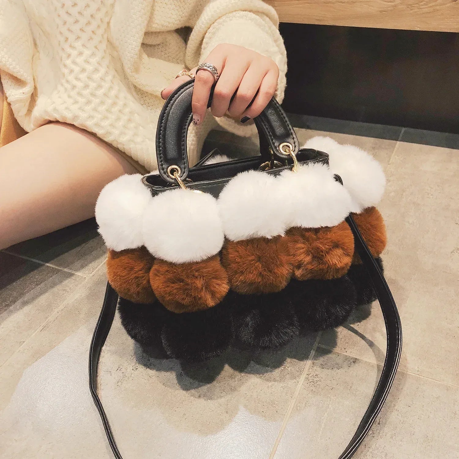 Plush Handbags Winter Plush Shoulder Bag Handbag Trend Messenger Bag - DanaFashionstore