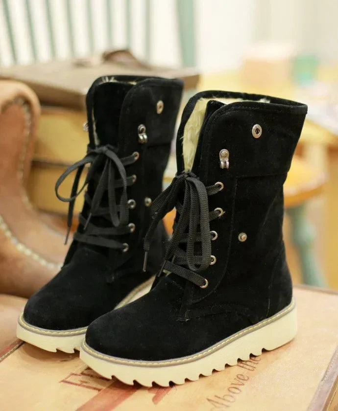 Frosted fur boots snow boots Lace Up Boots - DanaFashionstore