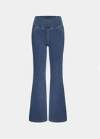 High Imitation Denim Bell-bottom Pants Cross-border Hip Lifting European And American Women Bell-bottom Pants - DanaFashionstore