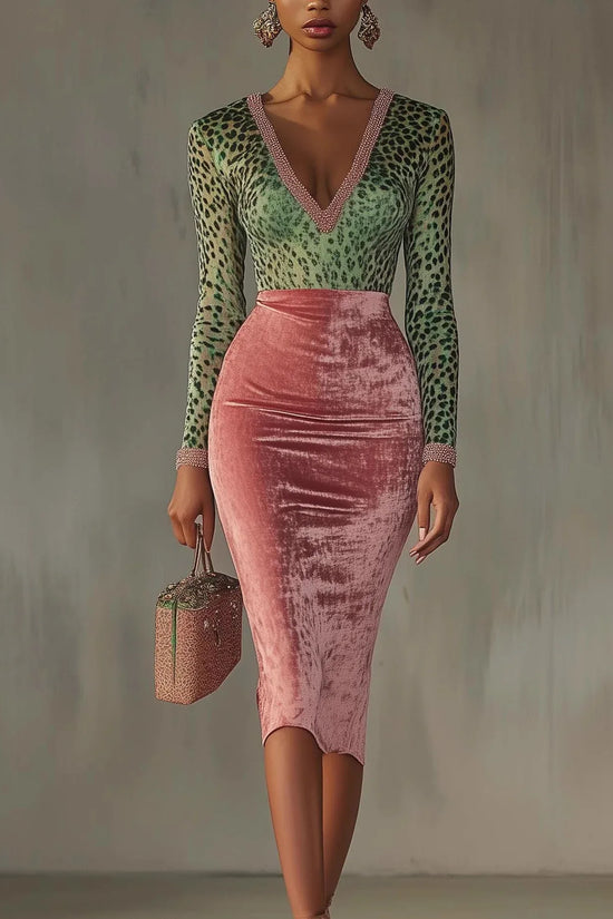 Shiny, Stretchy Velvet Bodycon High-waist Mermaid Skirt - DanaFashionstore