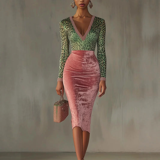 Shiny, Stretchy Velvet Bodycon High-waist Mermaid Skirt - DanaFashionstore