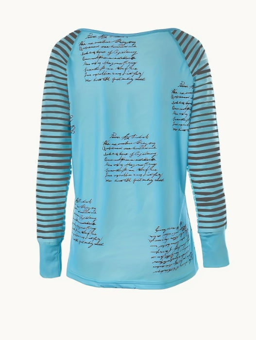 Women's Casual V-Neck T-Shirt With Unique Cloud Print