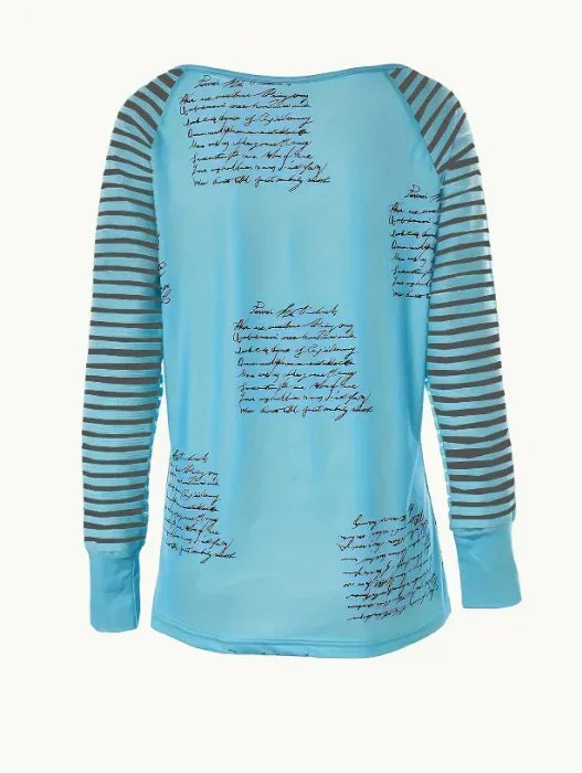 Women's Casual V-Neck T-Shirt With Unique Cloud Print - DanaFashionstore